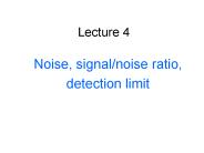 Noise, signal/noise ratio,