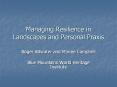Managing Resilience in Landscapes and Personal Praxis PowerPoint PPT Presentation