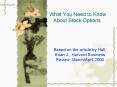 What You Need to Know About Stock Options PowerPoint PPT Presentation