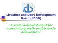 Livestock and Dairy Development Board LDDB Livestock development for economic growth and poverty all PowerPoint PPT Presentation