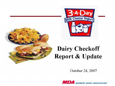 Dairy Checkoff Report
