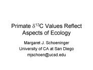 Primate ?13C Values Reflect Aspects of Ecology
