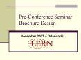 PreConference Seminar Brochure Design PowerPoint PPT Presentation