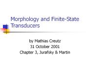 Morphology and Finite-State Transducers