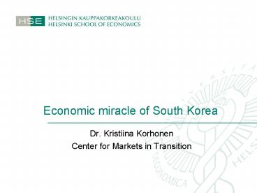 Economic miracle of South Korea