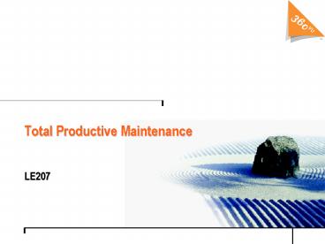 Total Productive Maintenance