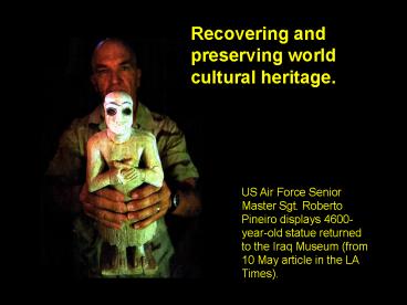 Recovering cultural heritage in Iraq