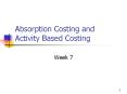 Absorption Costing and Activity Based Costing PowerPoint PPT Presentation