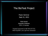The BioText Project