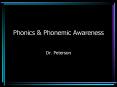 Phonics PowerPoint PPT Presentation