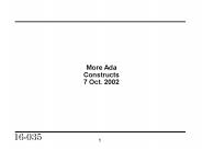 More Ada Constructs 7 Oct. 2002