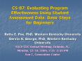 CS87: Evaluating Program Effectiveness Using Student Assessment Data: Basic Steps for Beginners PowerPoint PPT Presentation
