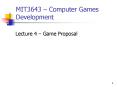 MIT3643 Computer Games Development PowerPoint PPT Presentation