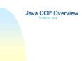 Java OOP Overview PowerPoint PPT Presentation