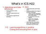 Whats in ICS'H22