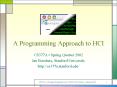 A Programming Approach to HCI PowerPoint PPT Presentation
