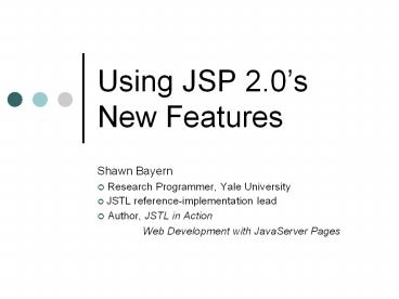 PPT – Using JSP 2.0 PowerPoint presentation | free to download - id ...