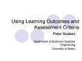 Using Learning Outcomes and Assessment Criteria PowerPoint PPT Presentation