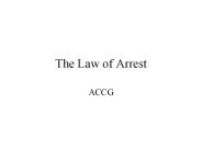 The Law of Arrest