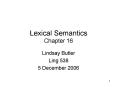 Lexical Semantics Chapter 16 PowerPoint PPT Presentation