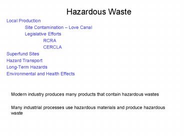 Hazardous Waste