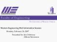 Western Engineering Web Information Session PowerPoint PPT Presentation