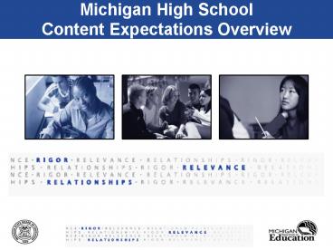 Michigan High School Content Expectations Overview