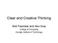 Clear and Creative Thinking PowerPoint PPT Presentation