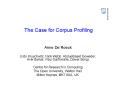 The Case for Corpus Profiling PowerPoint PPT Presentation