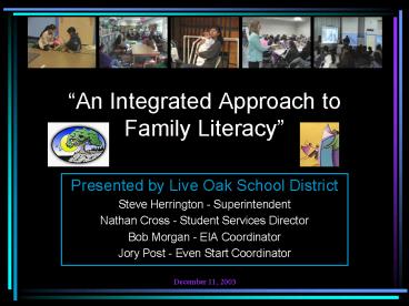 An Integrated Approach to Family Literacy