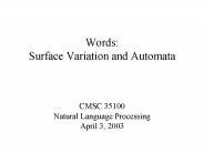 Words: Surface Variation and Automata