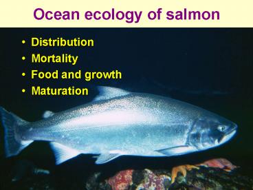 Ocean ecology of salmon