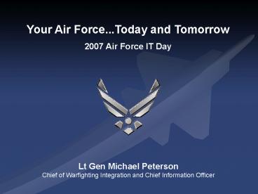 Your Air Force'''Today and Tomorrow