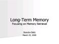 LongTerm Memory PowerPoint PPT Presentation