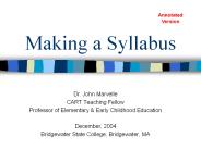 Making a Syllabus