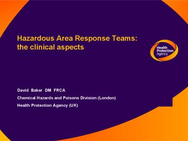 Hazardous Area Response Teams: the clinical aspects