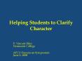 Helping Students to Clarify Character PowerPoint PPT Presentation