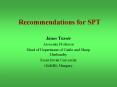 Recommendations for SPT PowerPoint PPT Presentation