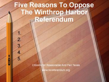 Five Reasons To Oppose The Winthrop Harbor Referendum