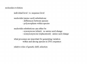 molecular evolution