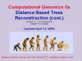 Computational Genomics 5a Distance Based Trees Reconstruction (cont.) Sections 7.1, 7.2, in Durbin et al. Chapter 17 in Gusfield (updated April 12, 2009) PowerPoint PPT Presentation