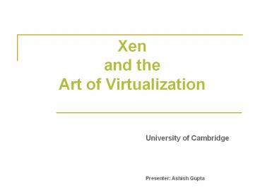 Xen and the Art of Virtualization