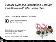 Robust Dynamic Locomotion Through