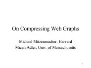On Compressing Web Graphs