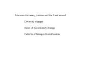 Macroevolutionary patterns and the fossil record