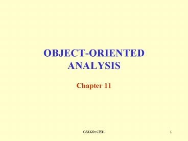 OBJECT-ORIENTED ANALYSIS