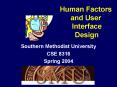 Human Factors and User Interface Design PowerPoint PPT Presentation