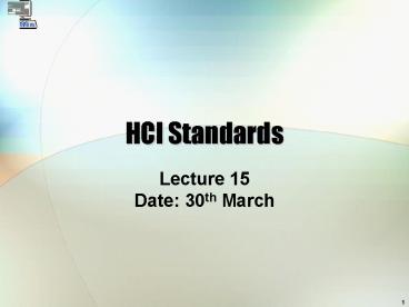 HCI Standards