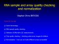 RNA sample and array quality checking and normalization PowerPoint PPT Presentation