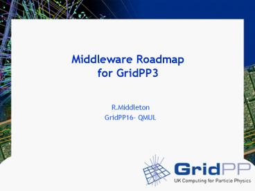 Middleware Roadmap for GridPP3
